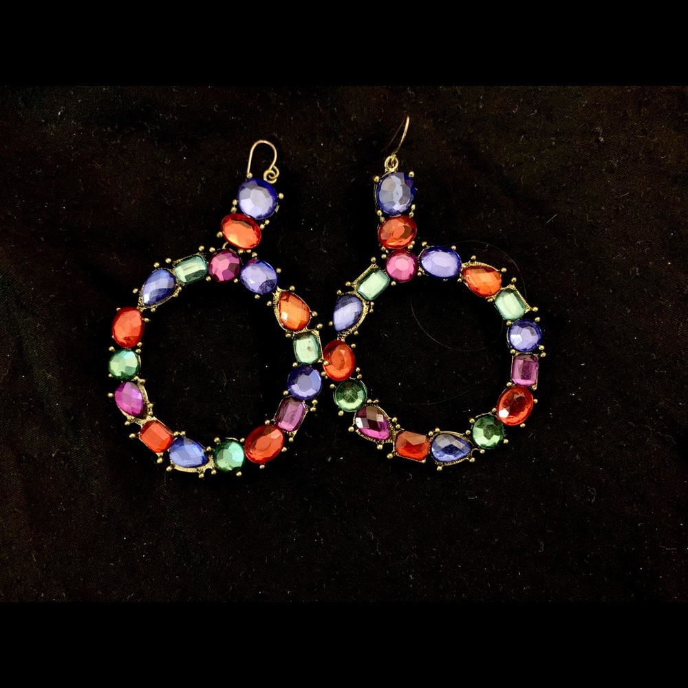 3/$20 🔚🔜 ✨Multicolor Gem Drop Hoop Earrings!!✨